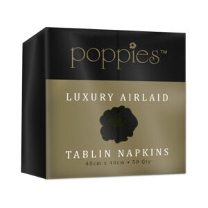 104048BK2040cm208F20Tablin20-20Black20Pack.jpg Napkin - Black Airlaid - 8 fold 40cm - Pack of 500