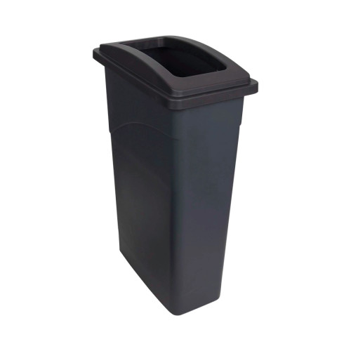 Recycling Wall Hugger Bin & Lid - 90L - General Waste (Black)
