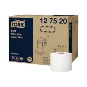 Tork T6 Mid-Size Premium 2Ply Toilet Rolls - Case of 27