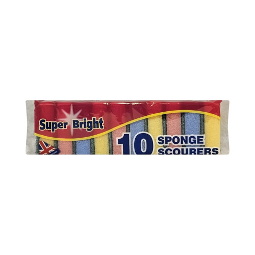 Super Bright Sponge Scourers - 10 - Pack of 1