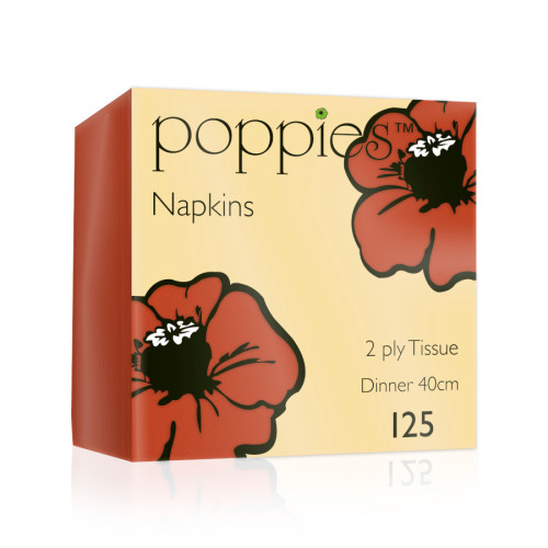Poppies 2py 40cm Napkin Terracotta - 2000