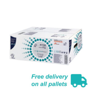 Papernet Dissolve Tech 2-Ply V-Fold Blue & White Fleck Paper Hand Towels - Pallet of 20 Cases
