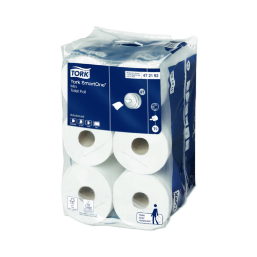 Tork T9  SmartOne Mini 2Ply Toilet Rolls - 12 Rolls