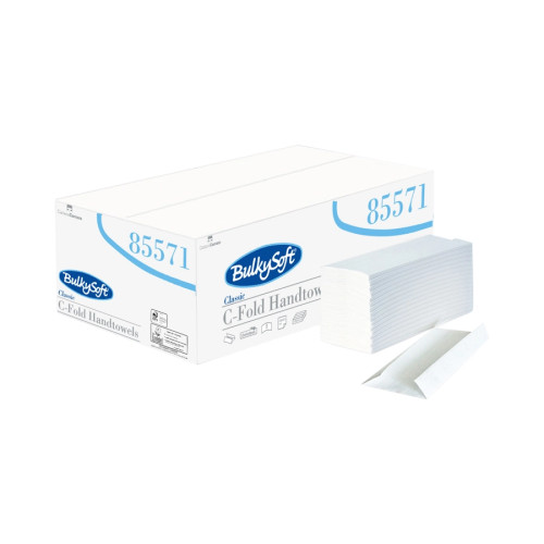 BulkySoft® Hand Towels - C-Fold - White - 2 Ply - Case of 2,430