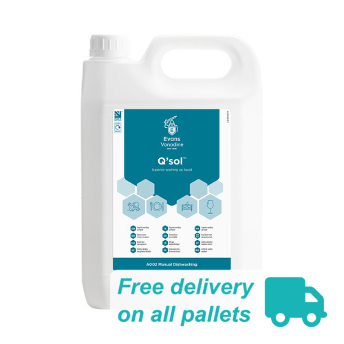 Evans Vanodine Q'sol Washing Up Liquid - Pallet of 60