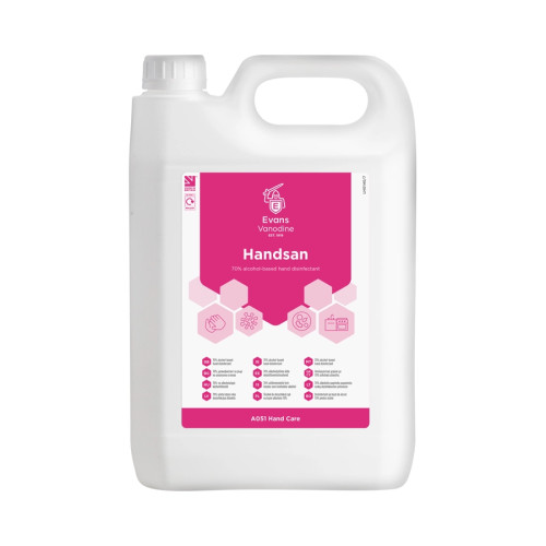 Evans Vanodine Handsan Hand Sanitiser - 5L