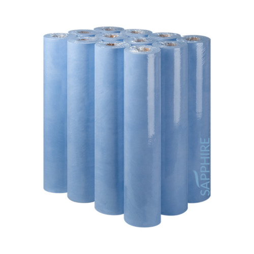 Sapphire 50cm 2 Ply Blue Hygiene Rolls - 12 Pack