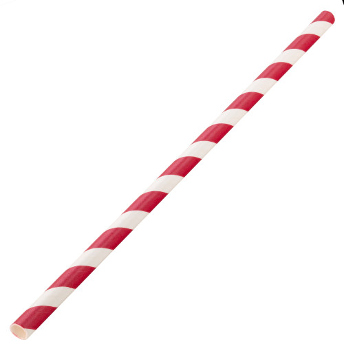 Biodegradable Straws - Red & White - Pack of 250