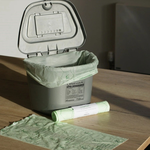 Cromwell Compostable Food Waste Liner - Green - 7L - Case of 2080 - Image 3