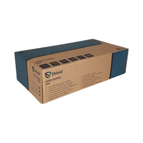 Shield Latex Gloves Powder Free - Medium - Box of 100
