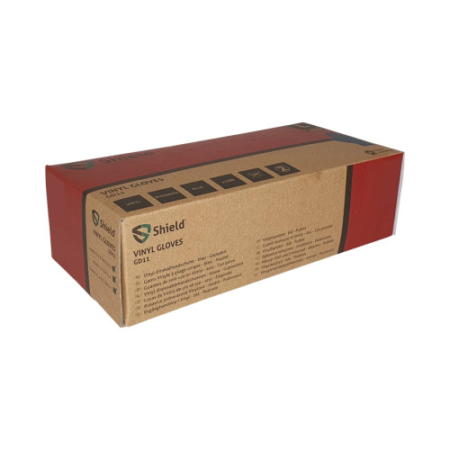 Shield Blue Powdered Vinyl Gloves - Medium - Box of 100