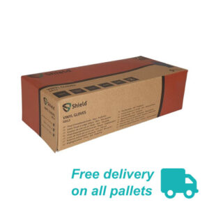 GD1320Vinyl20Gloves20Pallet20Logo.jpg Polyco Blue Vinyl Gloves Powder Free Large Pallet of 112 cases