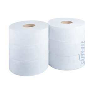 T62-320-20Toilet20Rolls20-20Jumbo20400m20320inch20Core20281x629.jpg Sapphire Jumbo Recycled 2Ply Toilet Roll 400m 3" Core - Case of 6